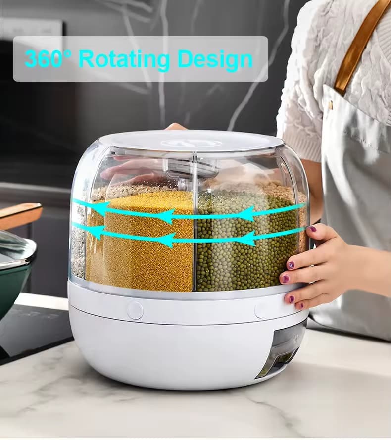 360° Rotating 6-in-1 Rice Barrel 5