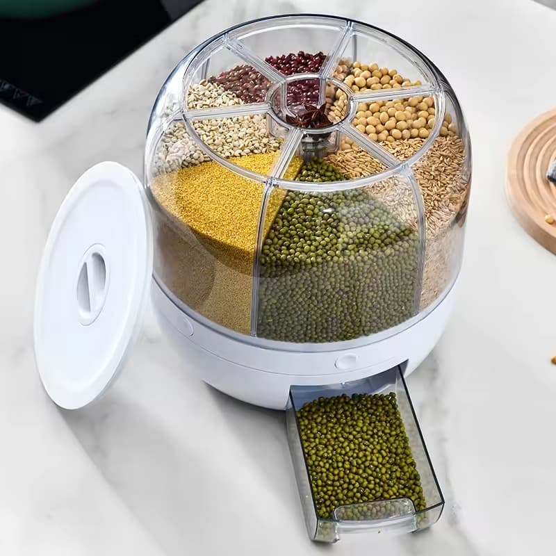 360° Rotating 6-in-1 Rice Barrel 8