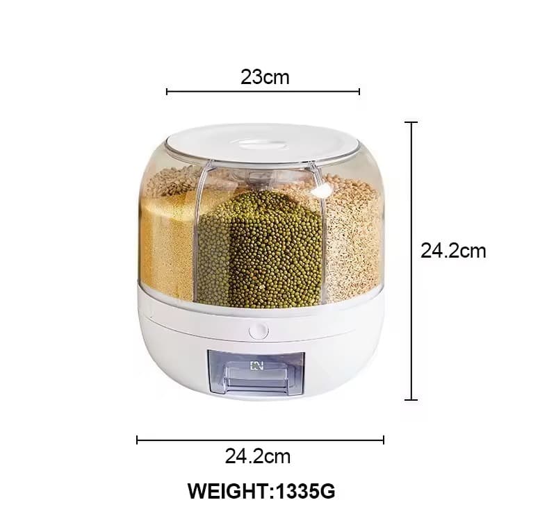 360° Rotating 6-in-1 Rice Barrel 9
