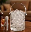 Crystal Glass Ice Bucket with Tongs 1