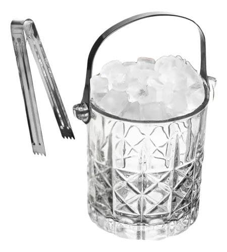 Crystal Glass Ice Bucket with Tongs 2