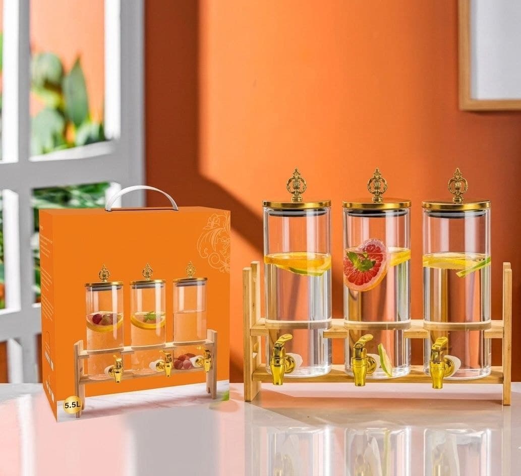 Elegant 3-Jar Beverage Dispenser 2
