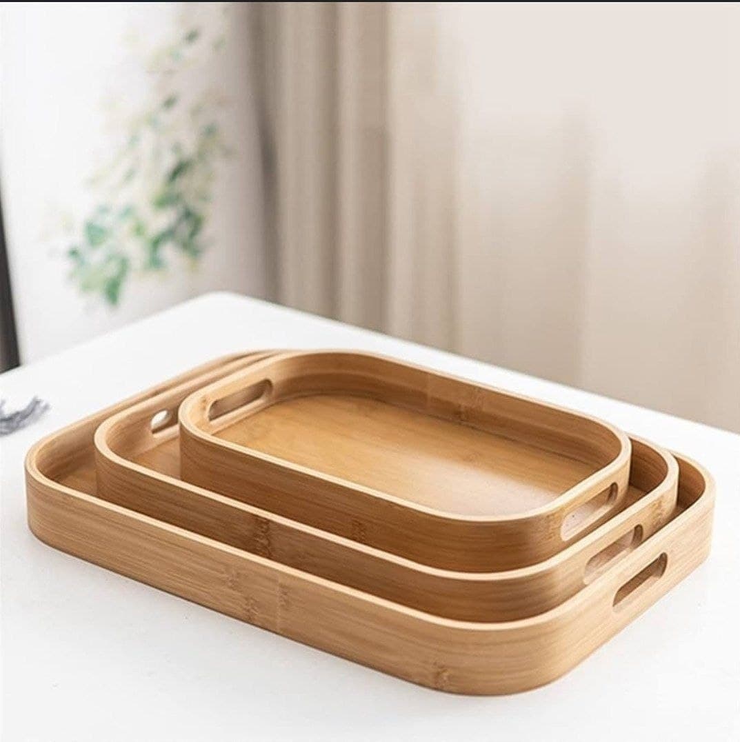 Bamboo Serving Tray with 3 sizes 2